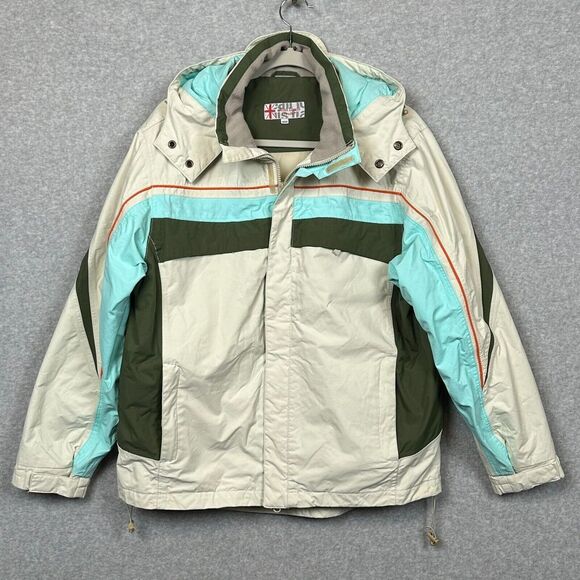 VTG Jean Louis Fradet Bomber Jacket Men XL Hooded Lined Snowboard Retro Japanese